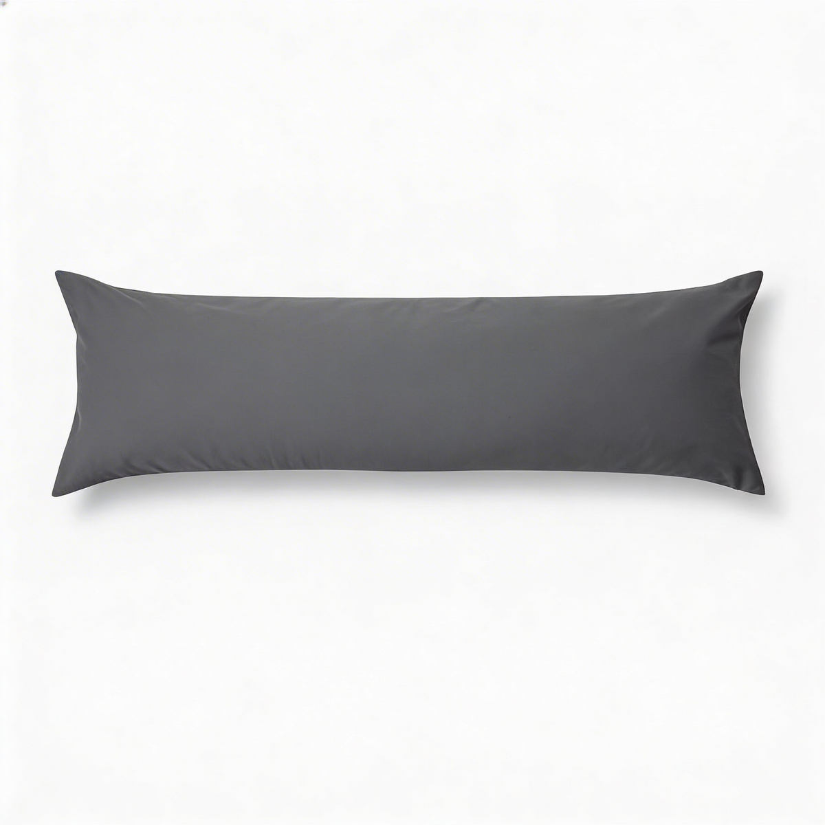 Body pillow in a dark grey cotton cover