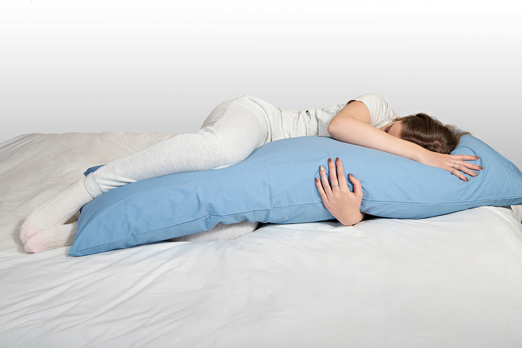 Faux Down Body Pillow & Cotton Cover Combo