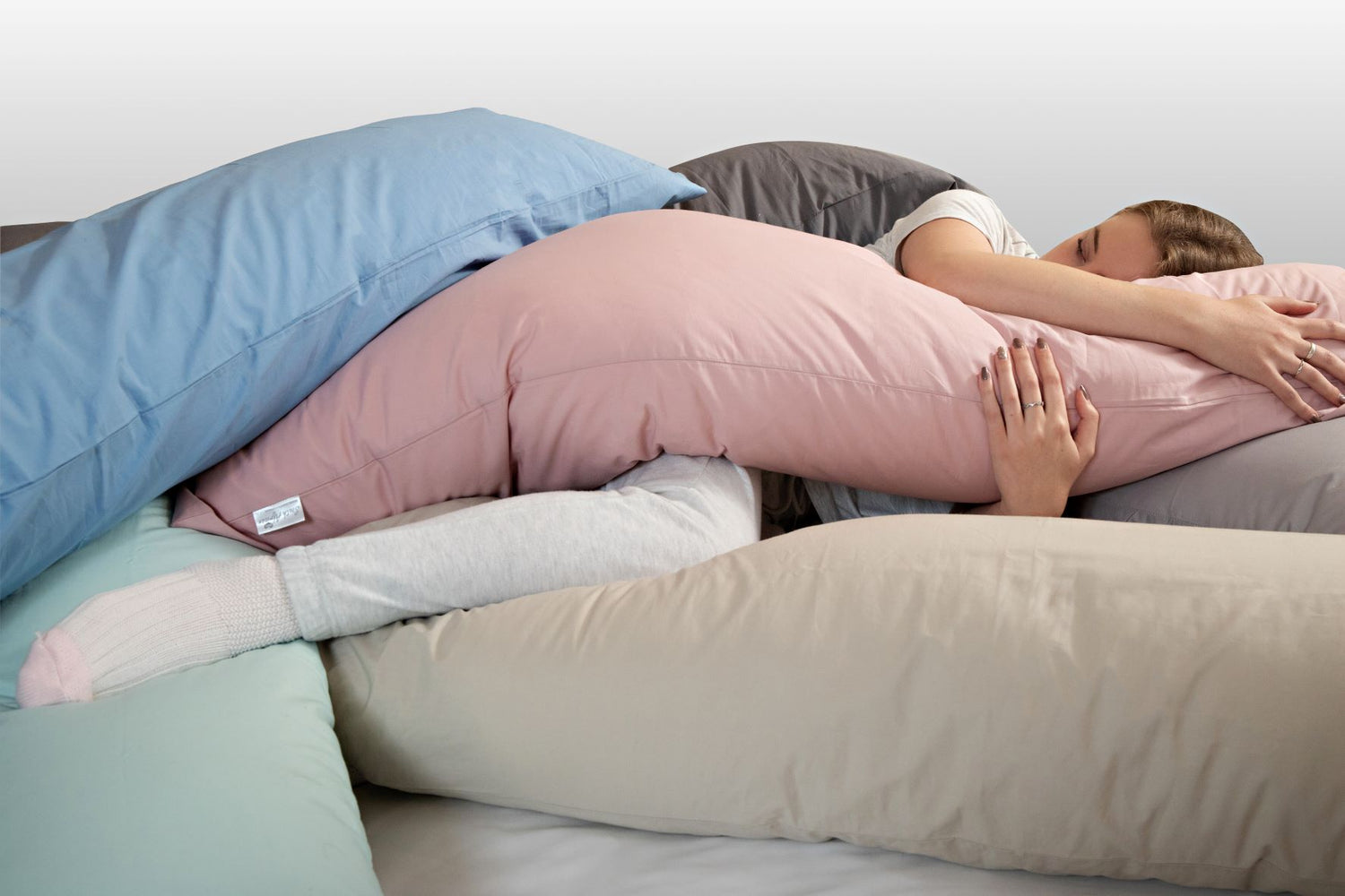 Faux Down Body Pillow & Cover